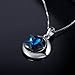 OnairMall Sterling Silver Moon Star Necklace Blue Crystal Pendant Necklace as Best Gift for Girls Jewelry Gifts 18 Inch Chain