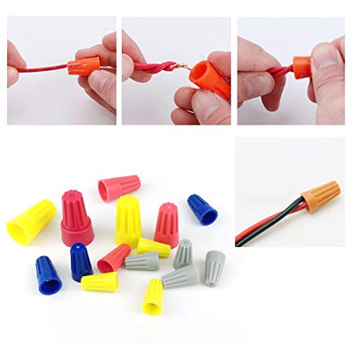 102PCS Electrical Wire Connectors Screw Terminals Set, Electrical Wire Screw Twist Connector Cap Assortment Set