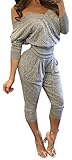 Imily Bela Women's Sweatheart Off-shoulder Top&pant Sweatsuit 2 Pieces