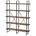 IRONCK Bookshelf, Double Wide 5-Tier Open Bookcase Vintage Industrial Large Shelves, Wood and Metal Etagere Bookshelves, for Home Decor Display, Office Furniture