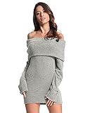 StyleDome Women's Sexy Off Shoulder Cowl Neck Sweater Knitwear Long Tops Pullover