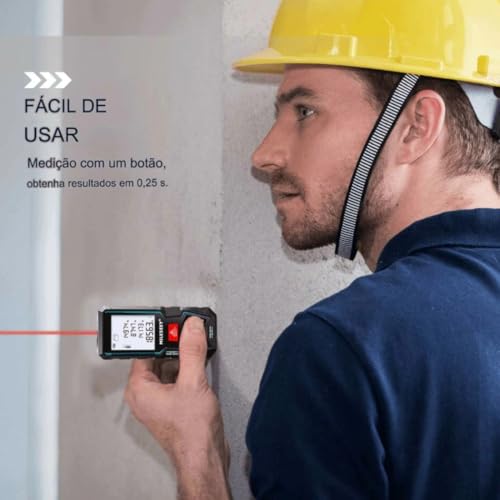 Trena Laser D5T Bluetooth 40 a 100 metros - Medidor de Distância, Área, Volume e Ângulos, Profissional de Alta Precisão ±2mm
