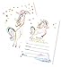 Unicorn Invitations | Large | 12 Invitations + 12 Envelopes | Double Sided | Watercolor with Digital Gold by Tinselbox | Kids Party | Baby Shower | Bridal Shower