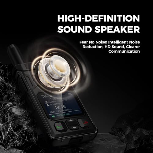 OMIZN-T6 Ultra-Delgado Global Walkie Talkie con Tarjeta SIM Alcance Ilimitado PoC Radios AES256 Carga Type-C IP64 2 Unidad