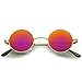zeroUV - Retro Round Sunglasses for Men Women with Color Mirrored Lens Glasses (Gold/Orange)