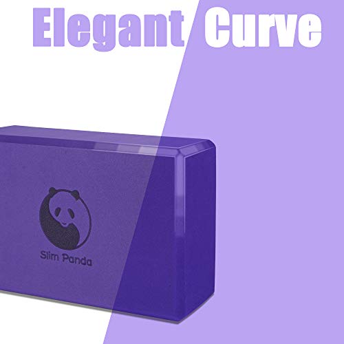 Slim-Panda-FoamCork-Yoga-Block-Set-of-2-Firm-Sturdy-Non-Slip-EVA-Cork-Wood-Eco-Blocks-with-Cover-Bag-9x6x3-Inch-For-Yoga-Pilates-Meditation-Home-Gym-Purple-Grey-Cork