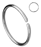 18G - 20G Surgical Steel Seamless Nose Ring & Cartilage Hoop with Comfort Round Ends (6 mm - 10 mm)