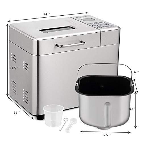 Automatic Bread Machine,BestComfort 15 Programs Bread Maker,15 Hours Delay Timer, 15 Hours Delay Timer, 1 Hour Keep Warm (style 1) - Thumbnail 2