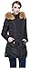 Orolay Women's Down Jacket with Faux Fur Trim Hood Black L
