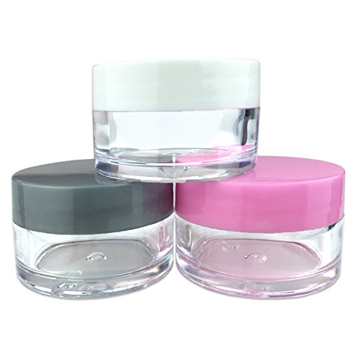 Beauticom 240 Pieces 20G/20ML Round Clear Jars with Mixed Color Lids for Cosmetics, Medication, Lab and Field Research Samples, Beauty and Health Aids - BPA Free