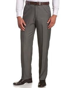 Image of Haggar Men's Cool 18 Hidden Comfort Waist Plain Front Pant,Graphite,34x31