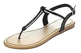 Top Moda Yt-47 Womens Flat Thong Buckle Sling Back Sandals