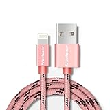 Keluoer Lightning Cable Apple iPhone Charger Charging USB Cable - for iPhone 6S Plus 6 Plus SE 5S 5C 5,iPhone 7/7Plus iPad 2 3 4 Mini, iPad Pro Air 2, iPod - 3ft/1m (Rose Gold)