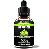 Hemp Oil Extract for Pain, Anxiety and Stress Relief, 1.2oz 500mg Purest Organic Hemp Extract, Non-Diluted Potent Hemp Drops for Mood and Sleep Support, Premium Quality Non-GMO with Peppermint Flavor