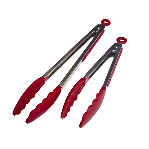 BLANCHE_ZHU Kitchen Tongs Set - Salad & Grill Stainless Steel Serving Tongs With Silicone Tips - 9