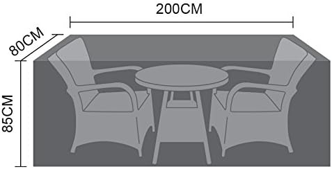 Nova Outdoor Living Garden Table Chairs Patio Furniture Pvc Protector Weatherproof Cover For Large Bistro Set Black W 200cm 79 D 80cm 31 H 85cm 33 Amazon Co Uk Garden Outdoors
