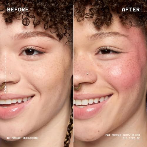 , Fat Cheeks Juicy Blush, Colorete Líquido con Acabado Glossy, Hidratación Prolongada, Color Intenso 12 Horas, Tono 02 Fig Fizz, 8ml