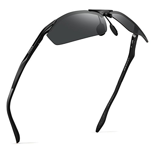 Soxick Polarized Sports Sunglasses For Men UV400 Metal Men's Fashion Retro Wayfarer Driving Sunglasses - Thumbnail 7