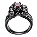 Bamos Jewelry Womens Red Lab Stone Skulls Ring Engagement Wedding Black Gold Plated Garnet Womens Ring Size 7