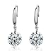 SBLING Platinum-Plated Sterling Silver Drop Earrings Made with Austrian Crystals