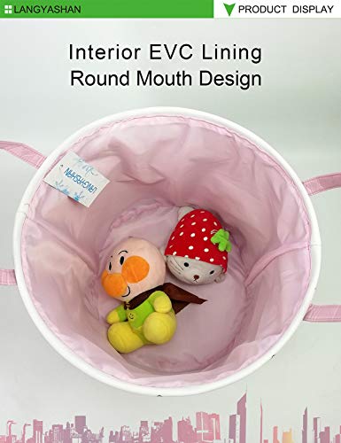 LANGYASHAN Storage Bin，Canvas Fabric Collapsible Organizer Basket for Laundry Hamper,Toy Bins,Gift Baskets, Bedroom, Clothes,Baby Nursery (Cake) - Thumbnail 5