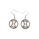 Outlander Marvel Black Widow Color Logo Earring Dangles In Gift Box From