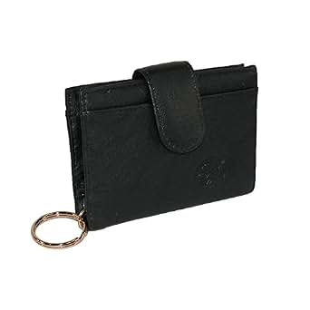 Buxton Women's Heiress Card Case Wallet - Floral Embossed Leather With Key Ring - View #3