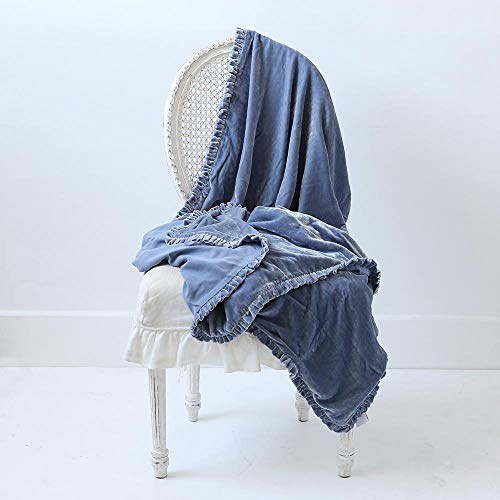 Rachel Ashwell Indigo Silk Velvet Throw Blanket ()