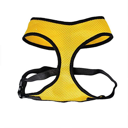 Boolavard Adjustable Dog Harness Firm Pet Dog Leash Collar Leads Dog Harness Soft (M, Yellow)