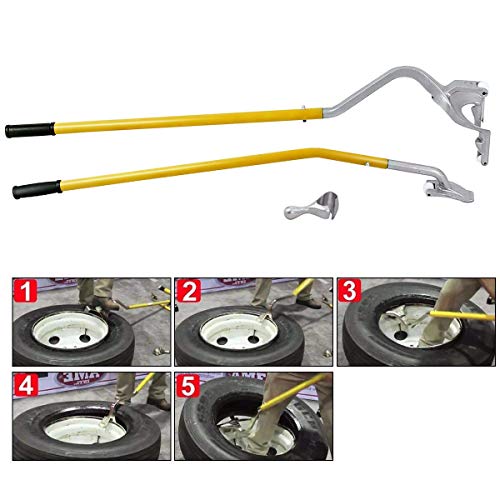 Goplus 17.5" to 24" Tire Changer Mount Demount Removal Tool Tubeless Truck Bead (Yellow)