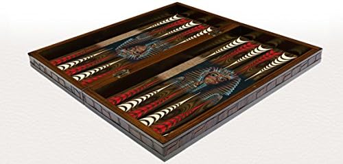 20" King Tutankhamun Mask Pattern Laminated Compressed Wood Backgammon Set