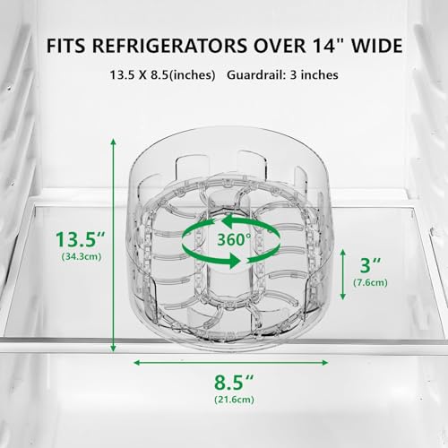 Turntable Organiser for Fridge, 360°Rotating Spice Racks Clear PET Lazy Susan Spice Rack, Revolving Condiment Holder for Easy Kitchen Storage and Shelf Organization, 33x7.3×21.5cm