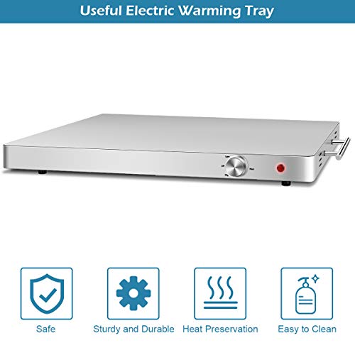 Giantex Electric Warming Tray Large 21''x16'' Surface, Stainless Steel