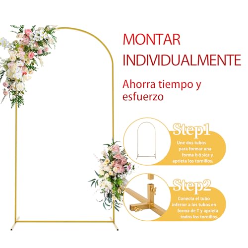BIXVSIN 2.2m Metal Wedding Arch Backdrop Stand Arch Frame for Birthday Party Anniversary Celebration Studio Background Decoration
