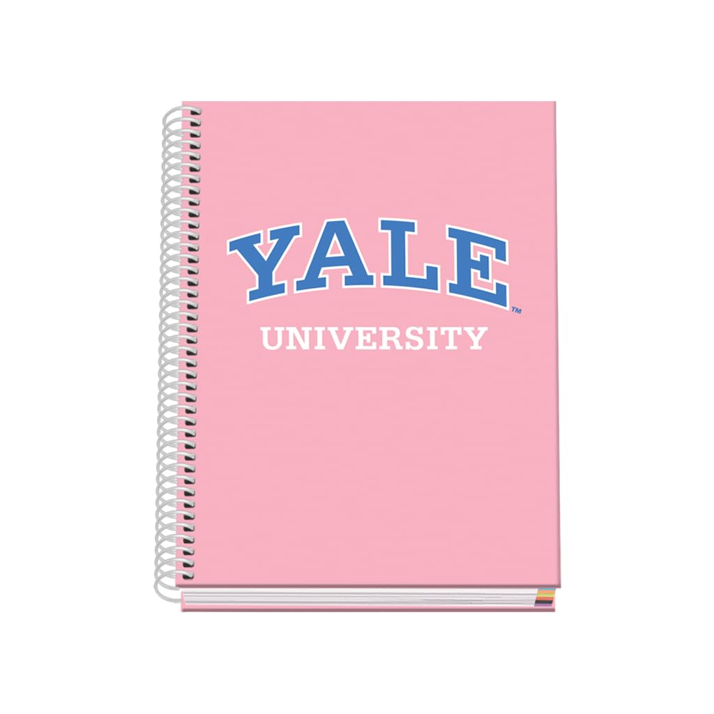 DOHE - A5 Squared Notebook - Spiral Binding, 100 Sheets of 90 g/m², 5 mm Square, Hardcover, Yale University Pink Lady, FSC Mix AEN-COC-000243, School Supplies - Pink