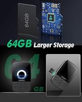 Yoton MP3 Player Bluetooth 5.2 64GB Expandable Mini with Clip FM Radio view 3
