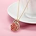 DEFAITH 24K Gold Dipped Rose Pendant Chain Necklace, Best Gifts for Wife Girlfriend Mother for Christmas Valentine's Day Anniversary Birthday Gift - Heart Red