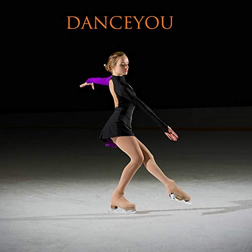 DANCEYOU Ice Figure Skating Tights Over The Boot for Girls 120 Denier High Stretch Tan Size MC - Thumbnail 3