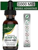 Hemp Oil Extract for Pain & Stress Relief - 1000mg of Pure Hemp Extract - Grown & Made in USA - 100% Natural Hemp Drops - Helps with Sleep, Skin & Hair.