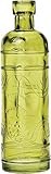 Luna Bazaar Small Chartreuse Green Vintage Glass Bottle (round design)