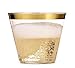 Golden Empire 9oz Gold Rim Party Cups 100 Plastic Fancy Cups Elegant Wedding, Graduation, New Years, Christmas, Birthday Party, Anniversary