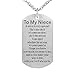 FALOGIJE to My Niece Pendant Necklace Jewelry Encouragement Gift from Aunt Uncle
