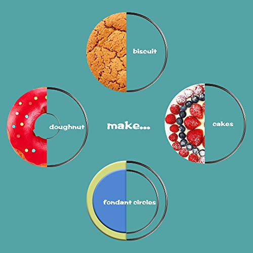 BAKHUK 12 Round Biscuit Cutters Set, with 1 Pastry Blender, Circle Stainless Steel Cookie Cutters - Thumbnail 3