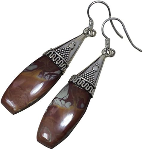 41CT Nature Multi-colar Picasso Jasper 925 Sterling Silver Earrings Women's Jewelry Gift 2.2"