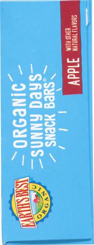 EARTH’S BEST ORGANIC SUNNY DAYS SNACK BARS FOR TODDLERS 2 YEARS OLD AND UP, APPLE FLAVORED WITH OTHER NATURAL FLAVORS, 7 CT