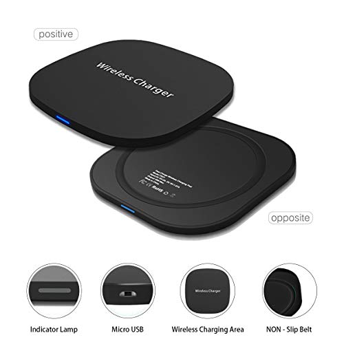 TENNBOO Wireless Charger Station Qi-Certified 7.5W Wireless Charging Compatible for iPhone Xs MAX/XR/XS/X/8/8 Plus,10W Compatible Galaxy Note 9/S9/S9 Plus/Note 8/S8,5W All Qi-Enabled Phones(Black)