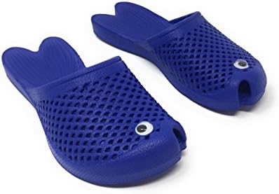 Kids Bright Colored Goldfish Sandals With Googly Eyes - Blue