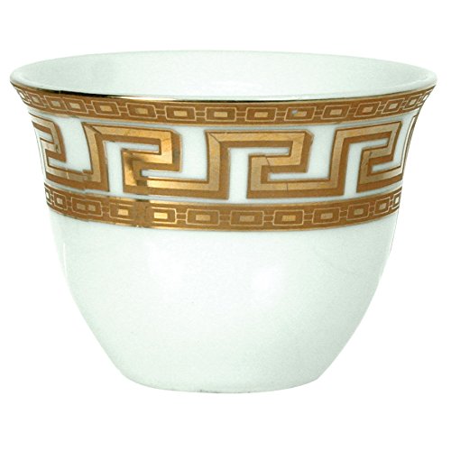 Turkish Arabic Coffee Cups Gawa Set of 12 (Gold Greek Key) Buy Online