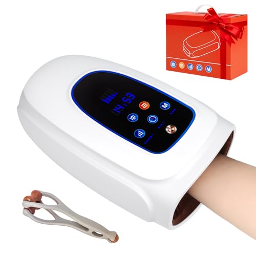 Hand Massager with Heat and Compression, Cordless Hand Massager for Arthritis and Carpal Tunnel, 3 Modes, 5 Levels, Pain Relief Heated Wrist Finger Massage, Gifts for Women Men Relaxation at Office