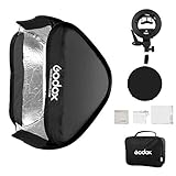Godox 32x32 Inch Speedlight Softbox Portable with S Type Speedlite Bracket Holder and Carrying Case 80x80cm Bowens Mount Flash Soft Box Set Lighting Kit for Studio Photo Portrait Photography
